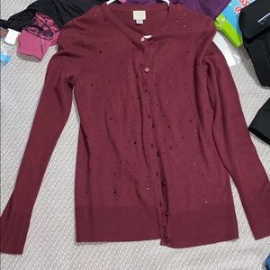 Maroon cardigan fro target size XS